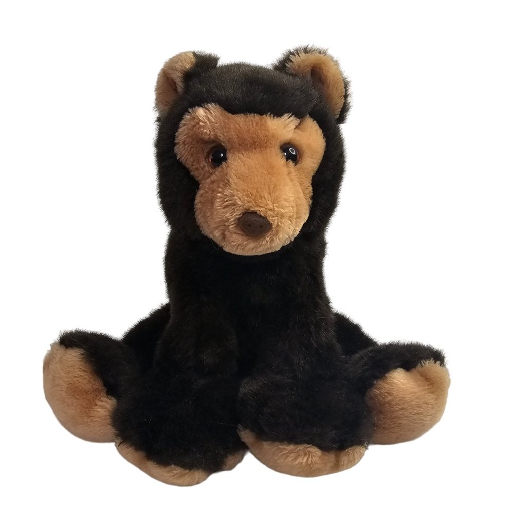 R. Dakin Brown Bear Plush Stuffed Animal Sitting Tan Face Vintage 1984 10"